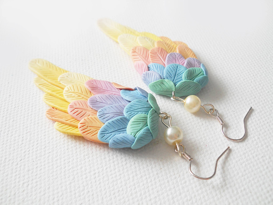 polymer clay angel wings 4