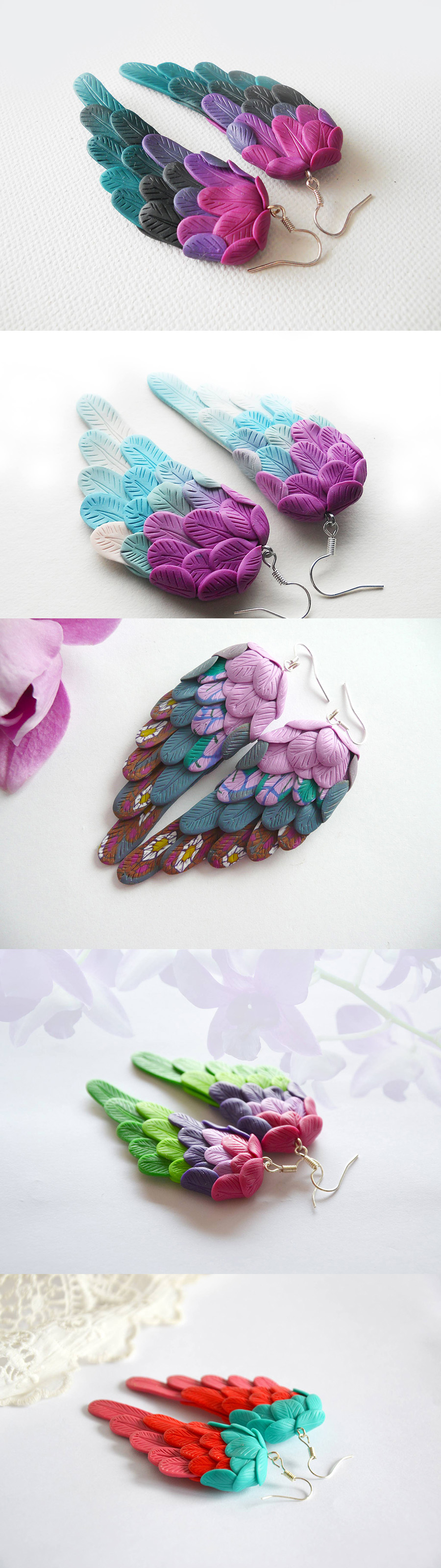 polymer clay angel wings collection