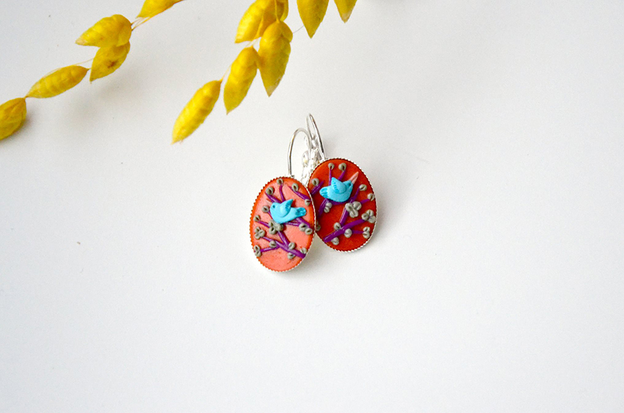 polymer clay easter earrings