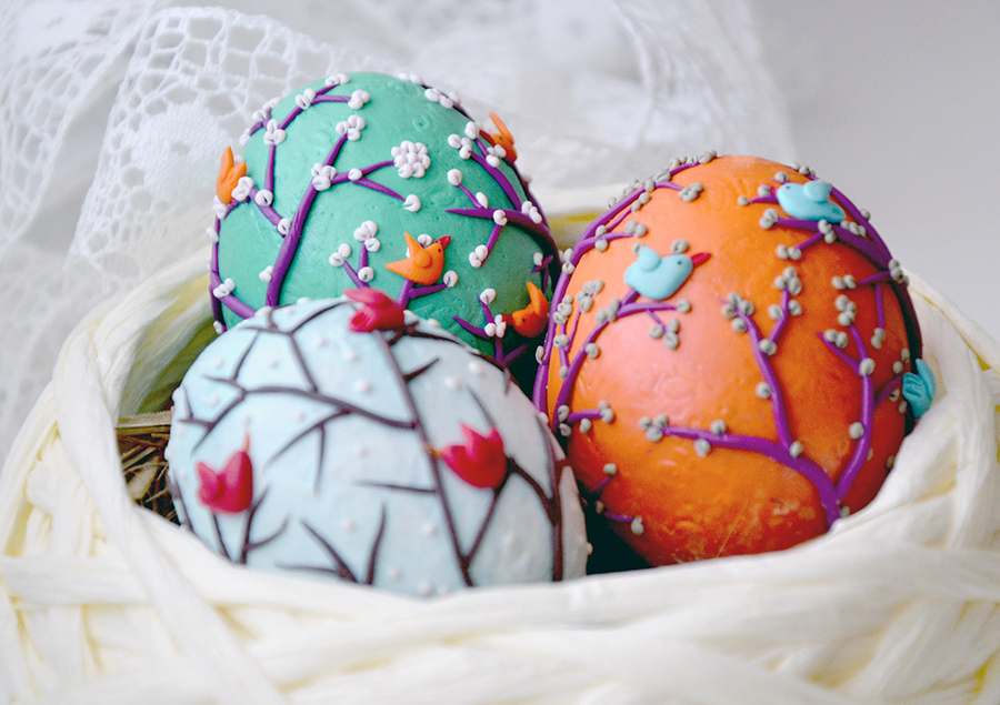 polymer clay easter eggs