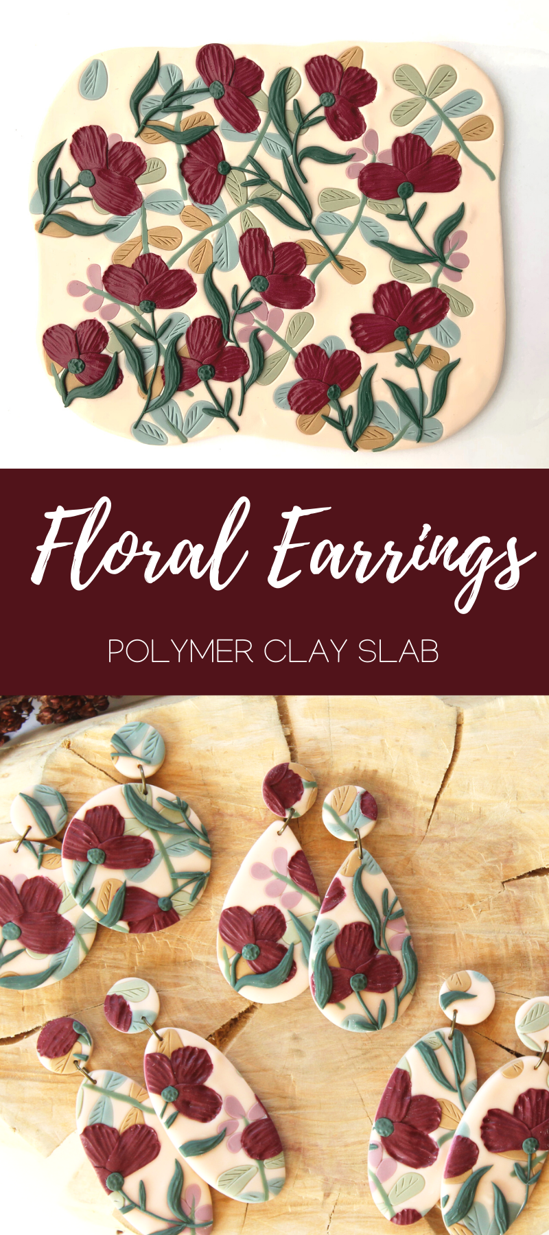 Polymer clay deals floral earrings